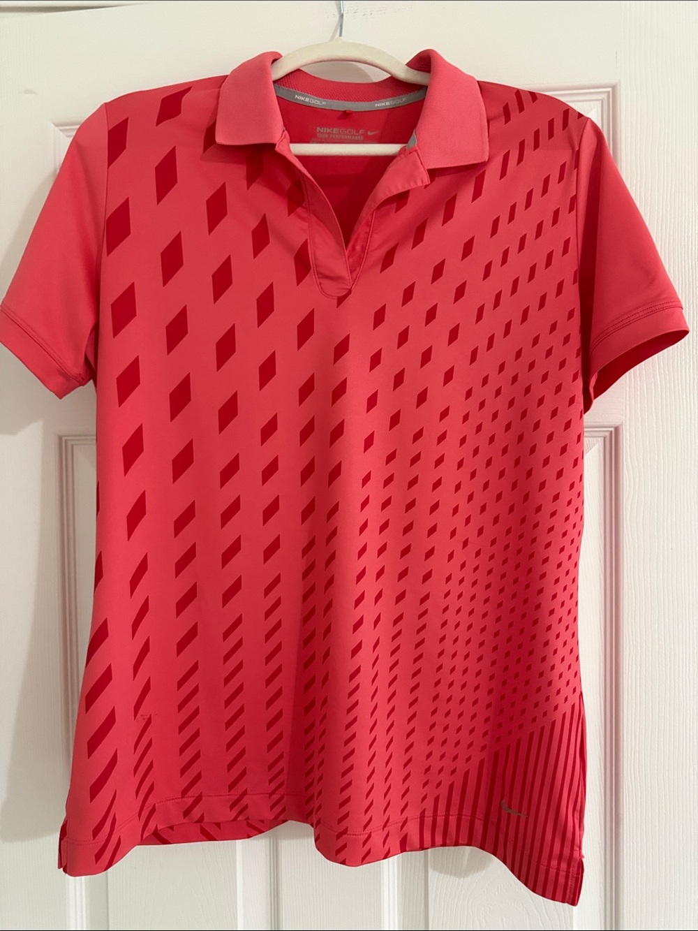 Nike Women’s Coral-Red Short Sleeve Polo
